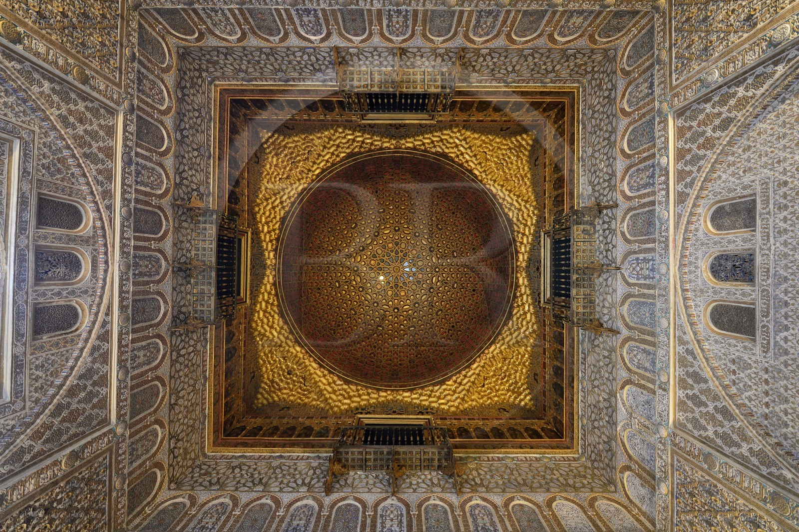 Espagne, Andalousie, Séville, Alcazar de Séville (Reales Alcazares de Sevilla), classé Patrimoine Mondial de l'UNESCO, Salon des Ambassadeurs (Salon de Embajadores)