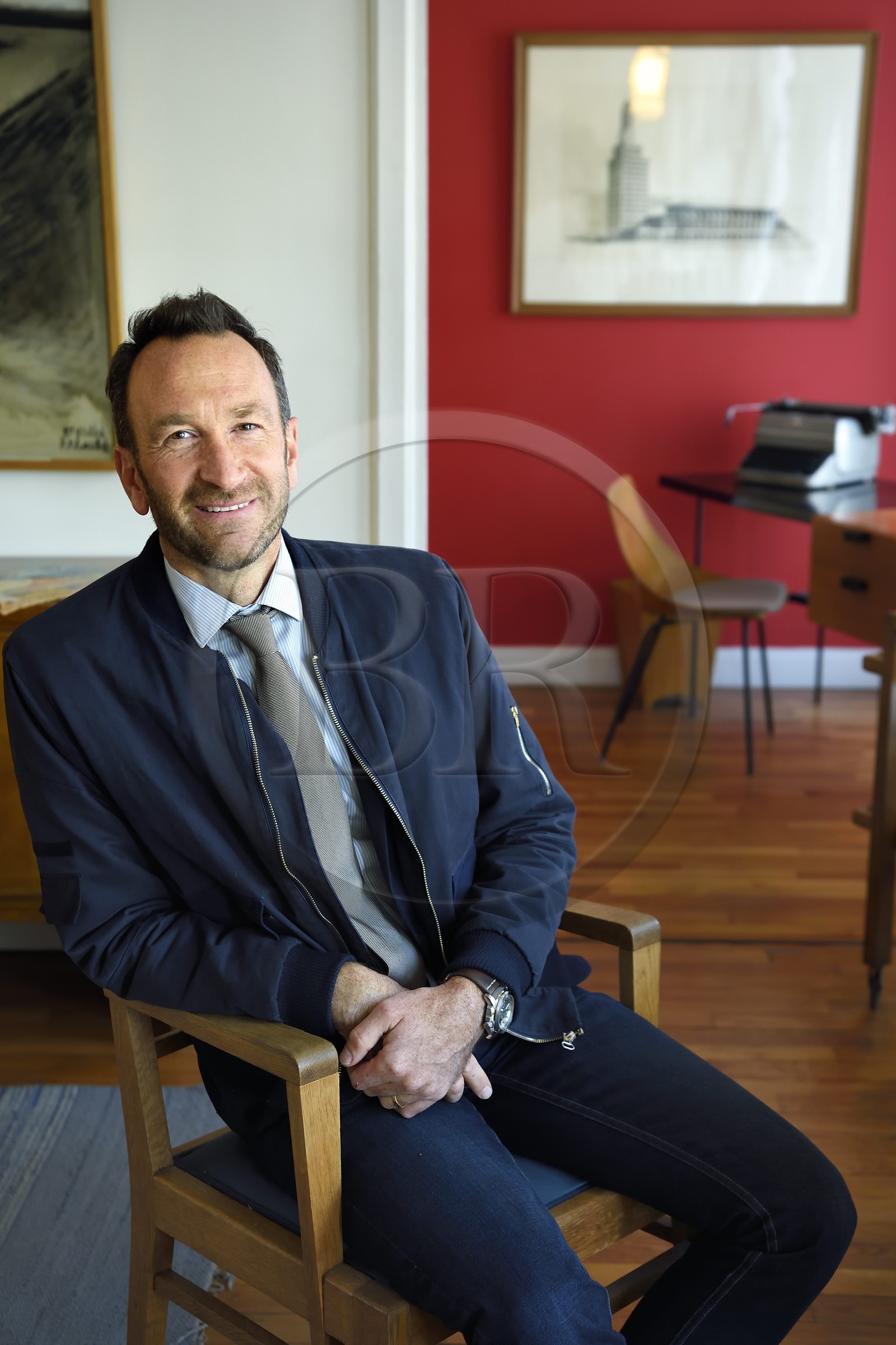 France, Seine Maritime, Le Havre, Downtown rebuilt by Auguste Perret listed as World Heritage by UNESCO, Maison du Patrimoine atelier Perret, appartement Perret, historic showflat of the post war period, furnished in a 1950's style, the architect who oversaw the appartment restoration