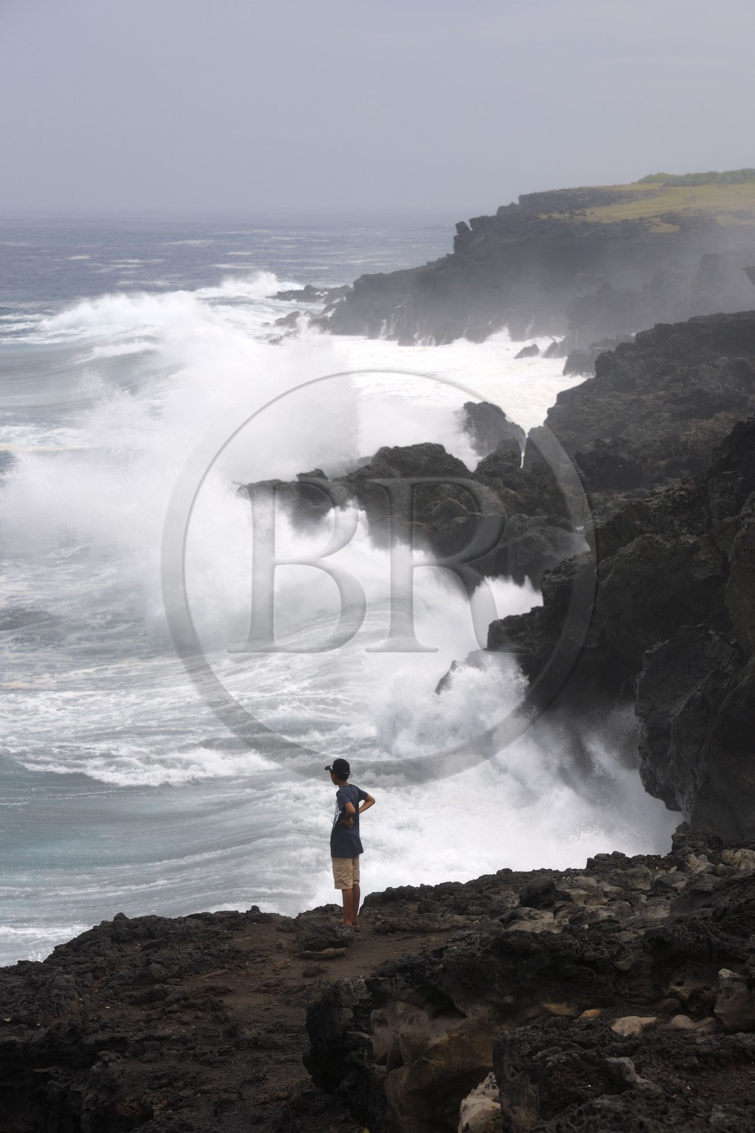 France, île de la Réunion, pointe de Bretagne (ou au sel), tempête sur la côte ouest
