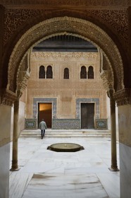 Spain, Andalusia, Granada, Alhambra Nasrid Palace, listed as World Heritage by UNESCO, Comares Palace, Patio of the Gilded Room