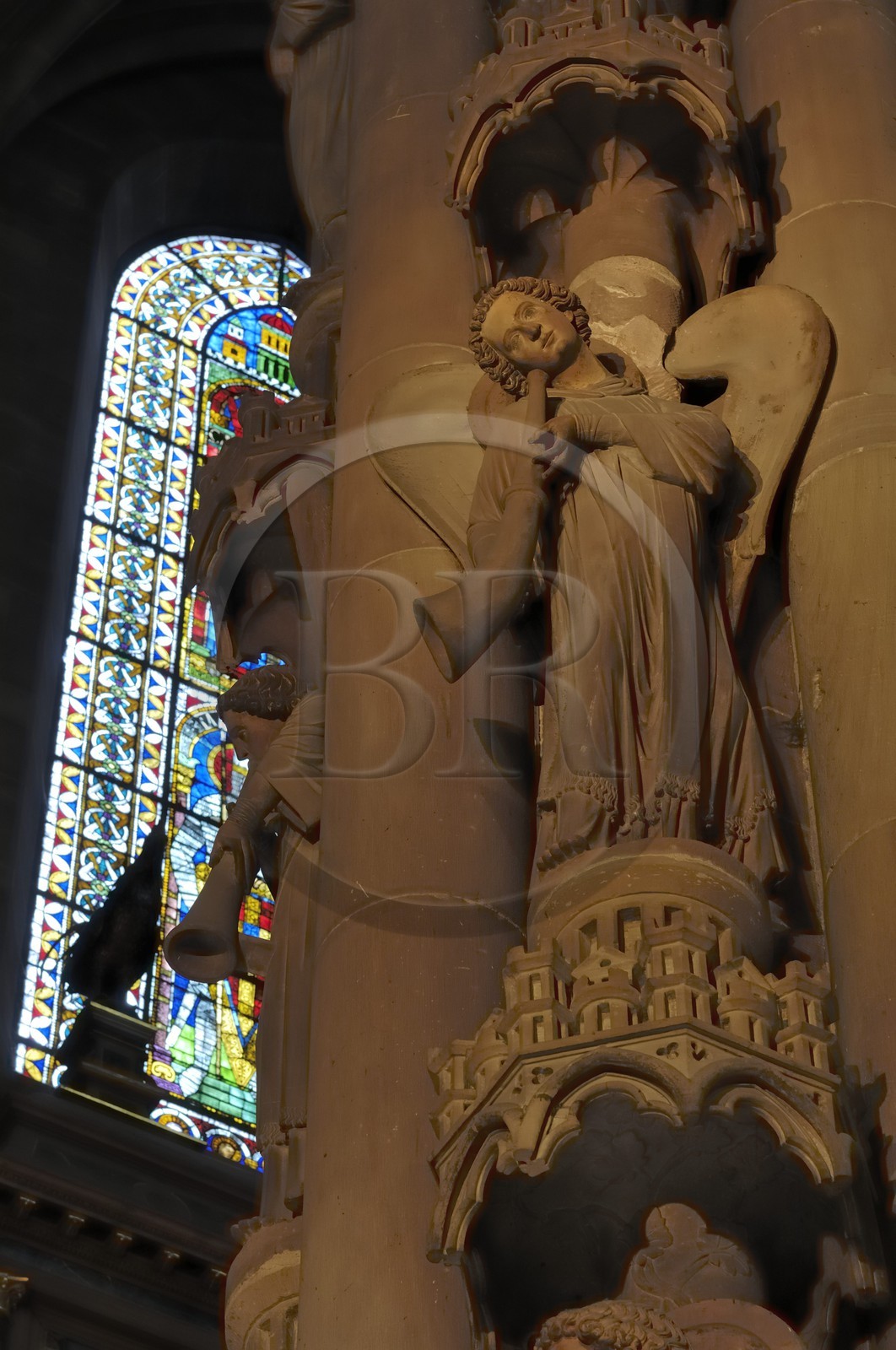 France, Bas Rhin (67), Strasbourg, la cathédrale Notre-Dame, le pilier des Anges