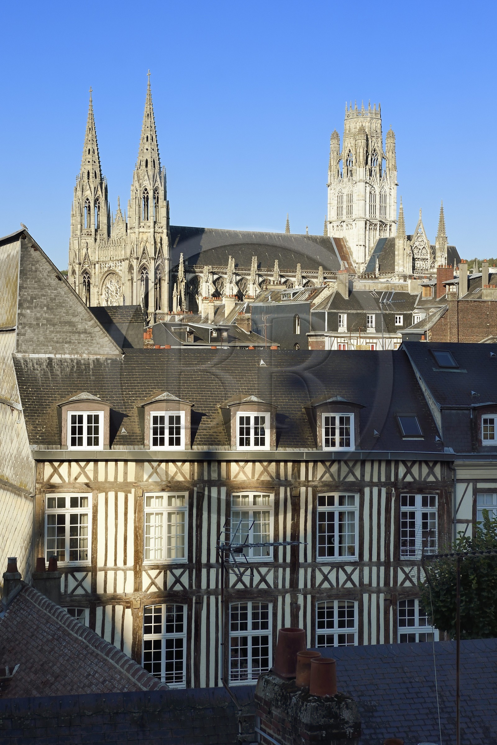France, Seine-Maritime (76), Rouen, abbatiale Saint-Ouen (XIIème au XVème siècle) de style gothique rayonnant et flamboyant