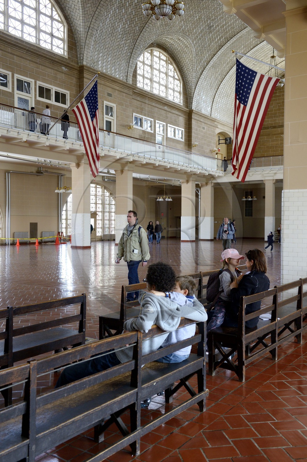 United States, New York, Ellis Island, national museum of the history of immigration in former Immigration Station buildings, Great Hall, where immigrants were processed