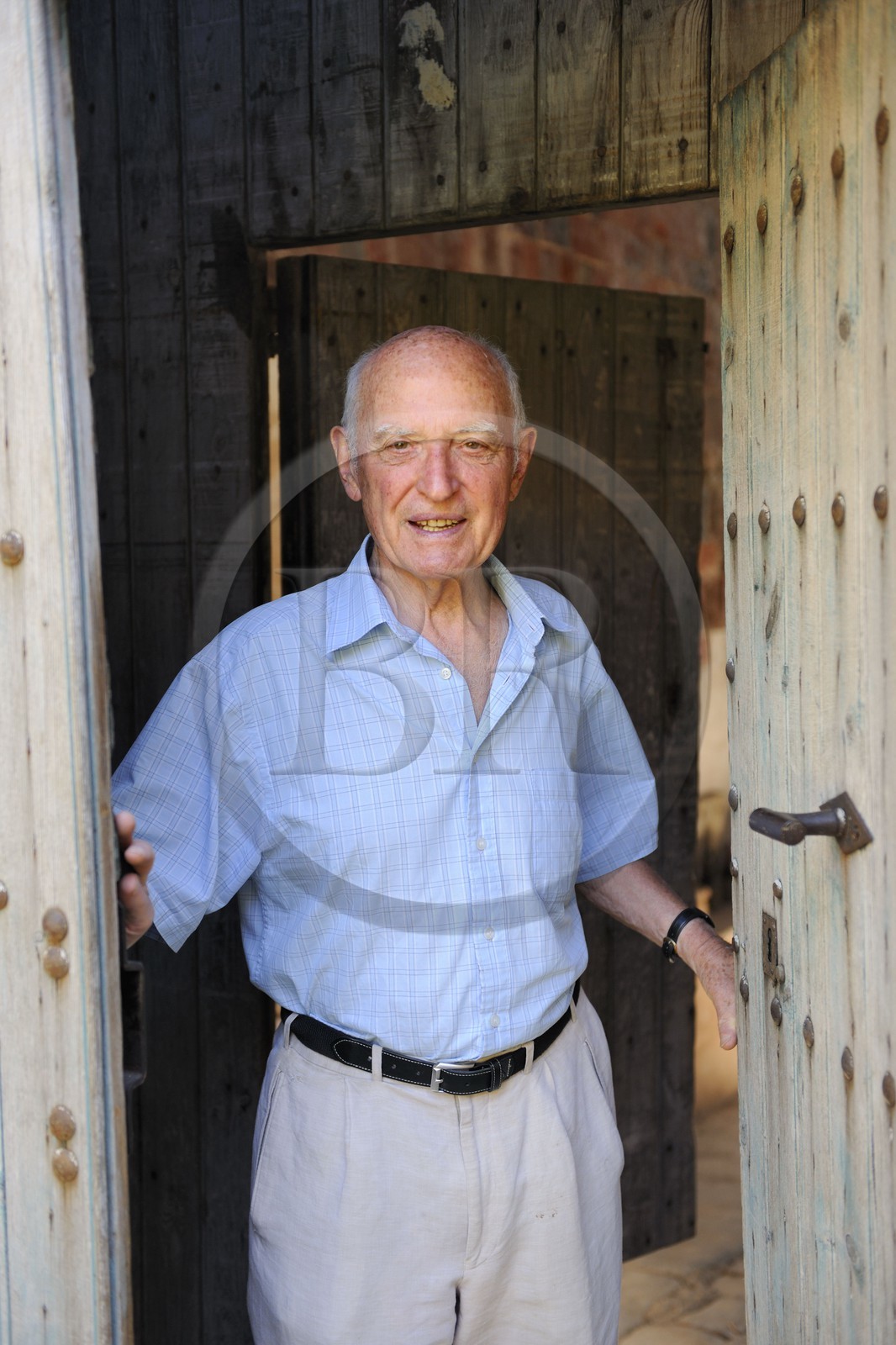 France, Hérault (34), Villeneuvette, ancienne manufacture royale, Gerard Maistre descendant des propriétaires de la manufacture de 1803 à 1954