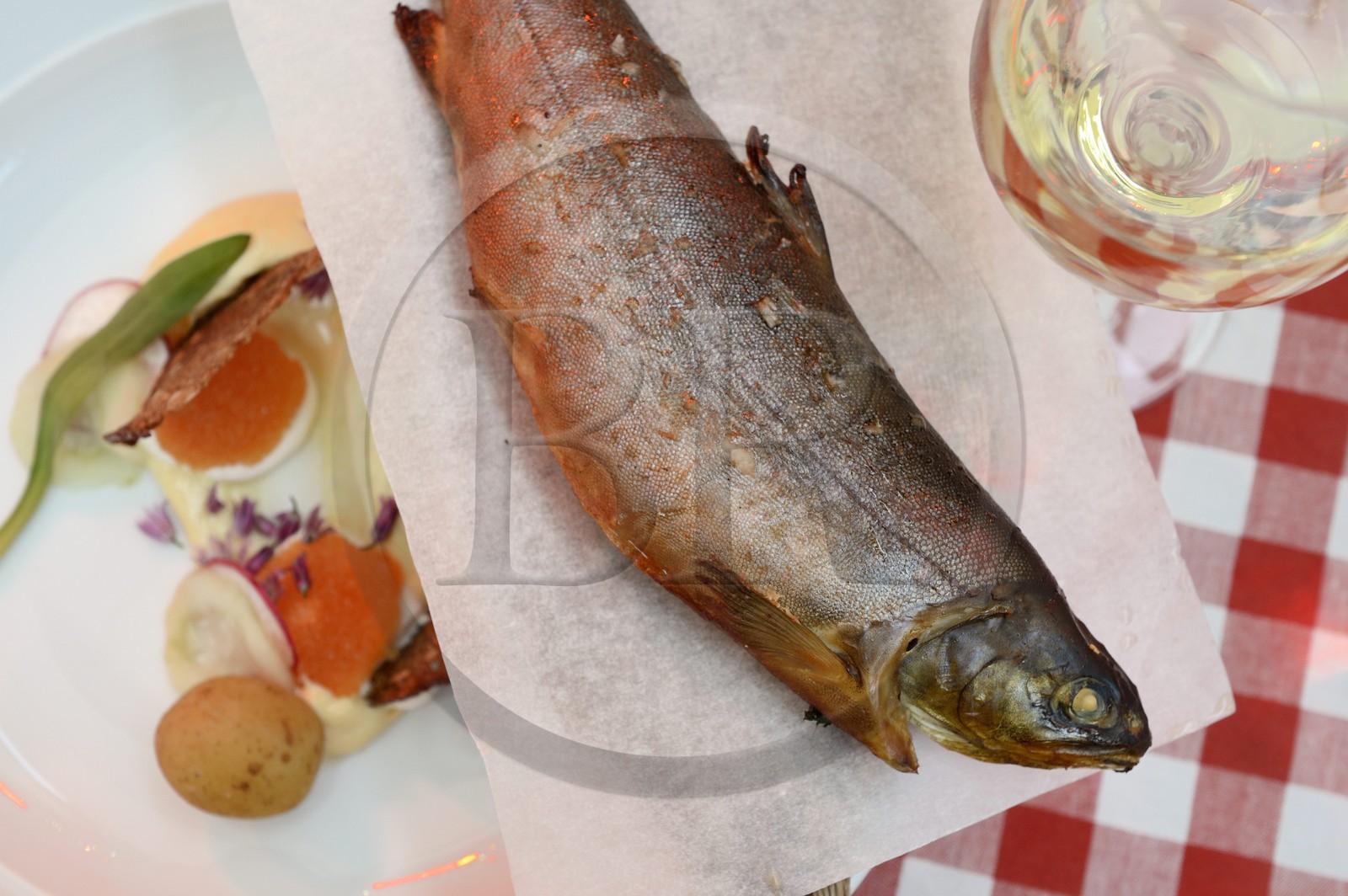 Sweden, Vasterbotten County, Umea, freshly smoked arctic char