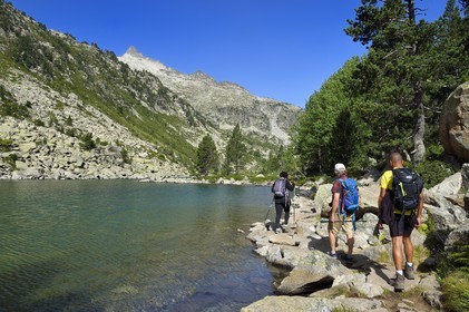 France, Hautes Pyrenees, Saint Lary Soulan, Neouvielle National Nature Reserve, Neouvielle lakes hike, Les Laquettes small lakes