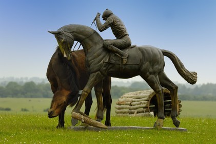 Irlande, Galway, une statue équestre et un cheval