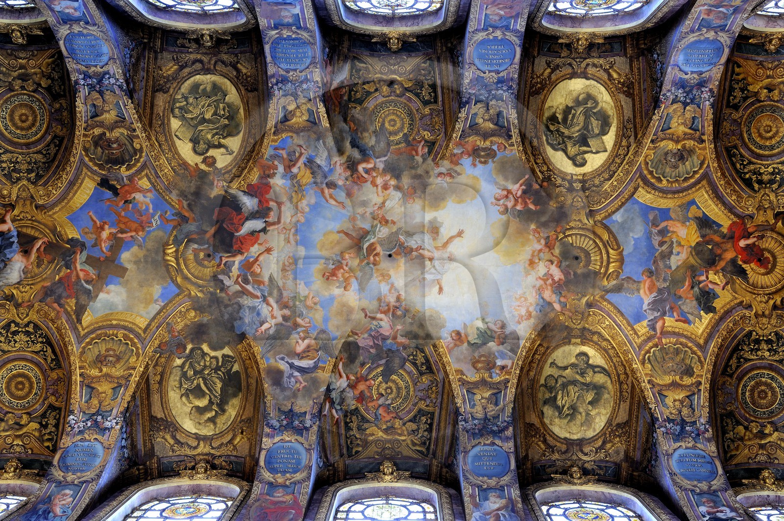 France, Yvelines (78), château de Versailles, classé Patrimoine Mondial de l'UNESCO, la Chapelle Royale, la voûte de la chapelle