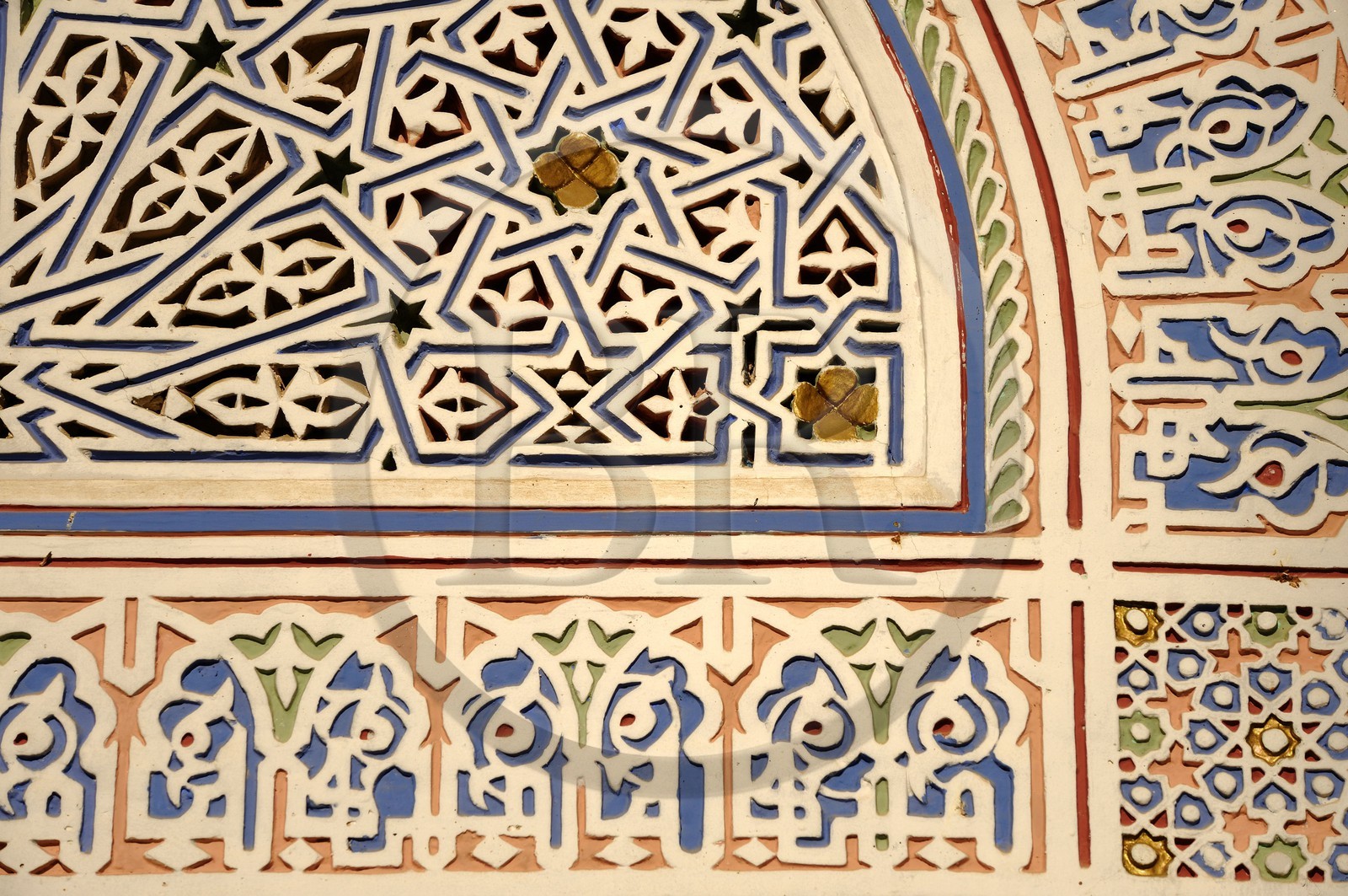 Morocco, Middle Atlas, Fez, Imperial City, Sofitel Palais Jamai Hotel, fine-cut stucco