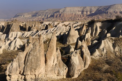Turquie, Anatolie Centrale, province de Nevsehir, Cappadoce classée Patrimoine Mondial de l'UNESCO, phénomènes d'érosions aux environs de Göreme
