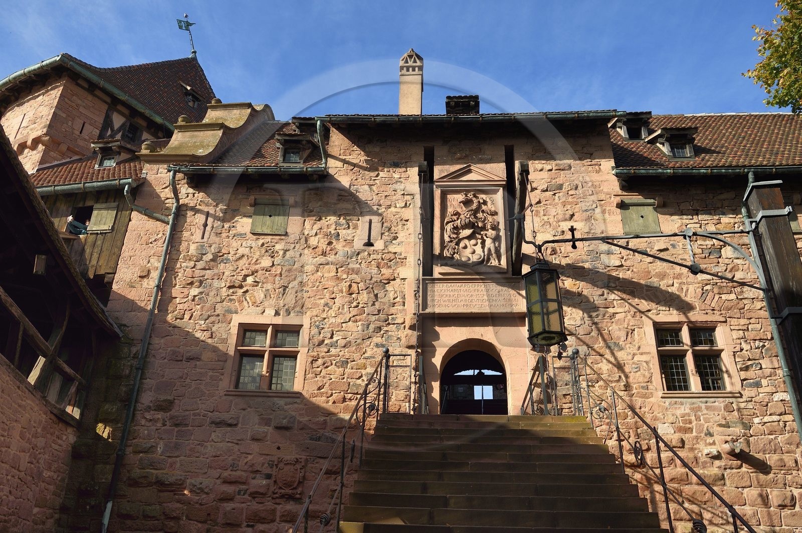 France, Bas Rhin, Orschwiller, Alsace Wine Road, Haut Koenigsbourg Castle, the great stronghold