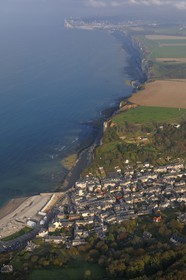 France, Seine-Maritime (76), Pays de Caux, Côte d'Albâtre, Yport (vue aérienne)