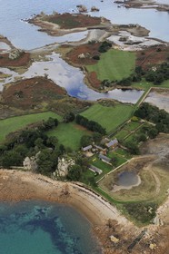 France, Côtes-d'Armor (22), Côte d'Ajoncs, Penvénan, Ile Saint Gildas(vue aérienne)