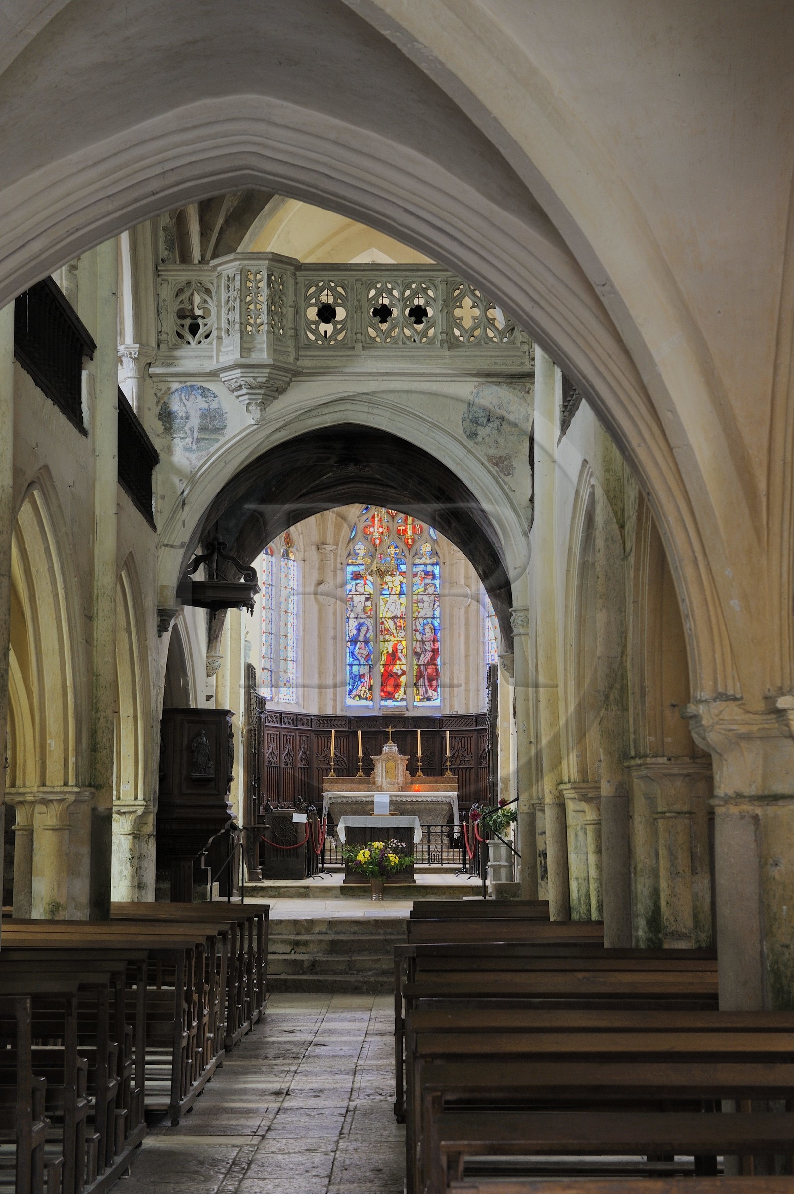 France, Côte d'Or (21), Flavigny-sur-Ozerain, église Saint-Genest