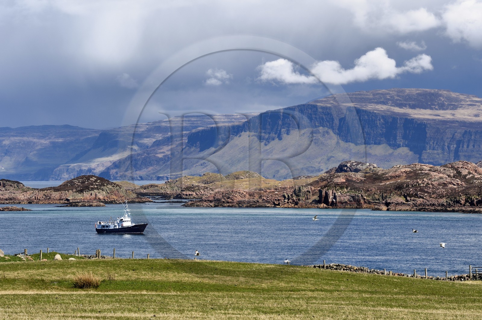 United Kingdom, Scotland, Highland, Inner Hebrides,the  Ross of Mull in the extreme southwest of the Isle of Mull seen from the Iona