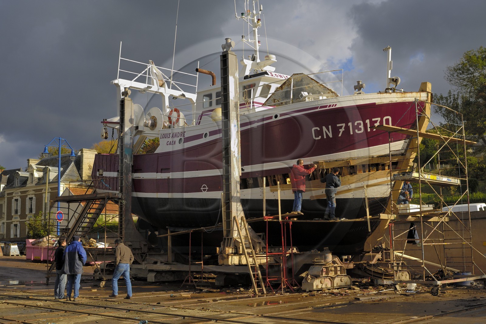 France, Calvados (14), Port-en-Bessin, le chantier naval