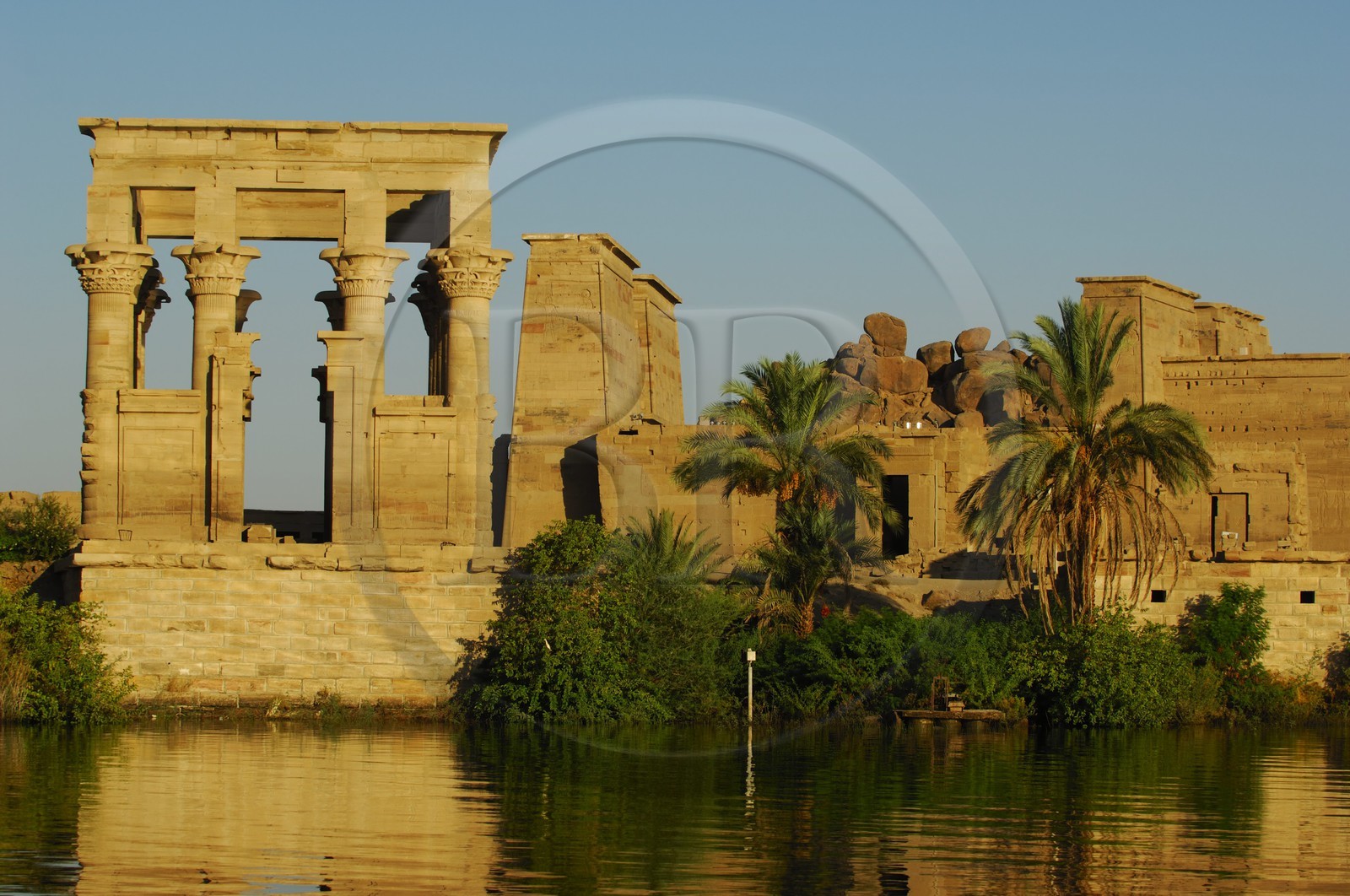 Egypte, Haute-Egypte, Nubie, vallée du Nil, Assouan, île d'Agilka, Philae classé Patrimoine Mondial de l'UNESCO, kiosque de l'empereur romain Trajan