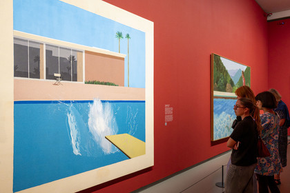 France, Paris (75), Bois de Boulogne, la fondation Louis Vuitton de l'architecte Frank Gehry, exposition David Hockney 25, A Bigger Splash (1967)