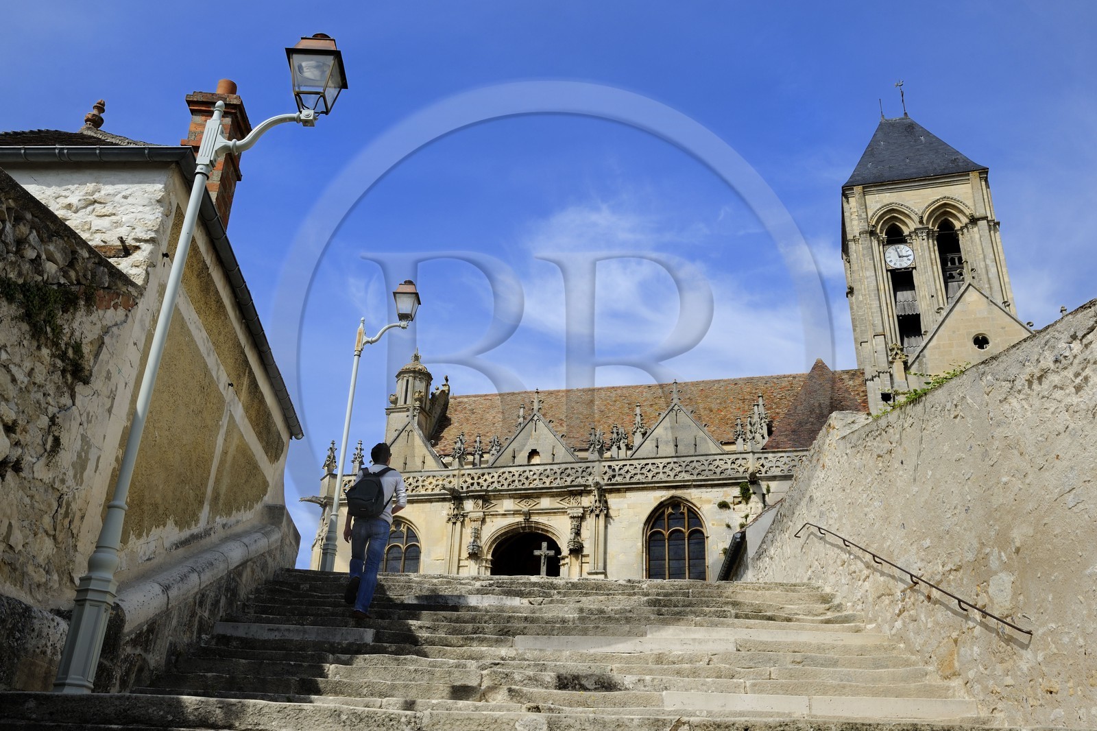 France, Val-d'Oise (95), le village de Vétheuil et son église Notre Dame peinte par Claude Monet