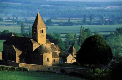 France, Saone et Loire, Macon Region, Chapelle sous Brancion, Church in the early morning