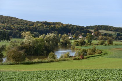 France, Meuse (55), Brabant-sur-Meuse, bataille de Verdun, vallée de la Meuse et canal de l'Est