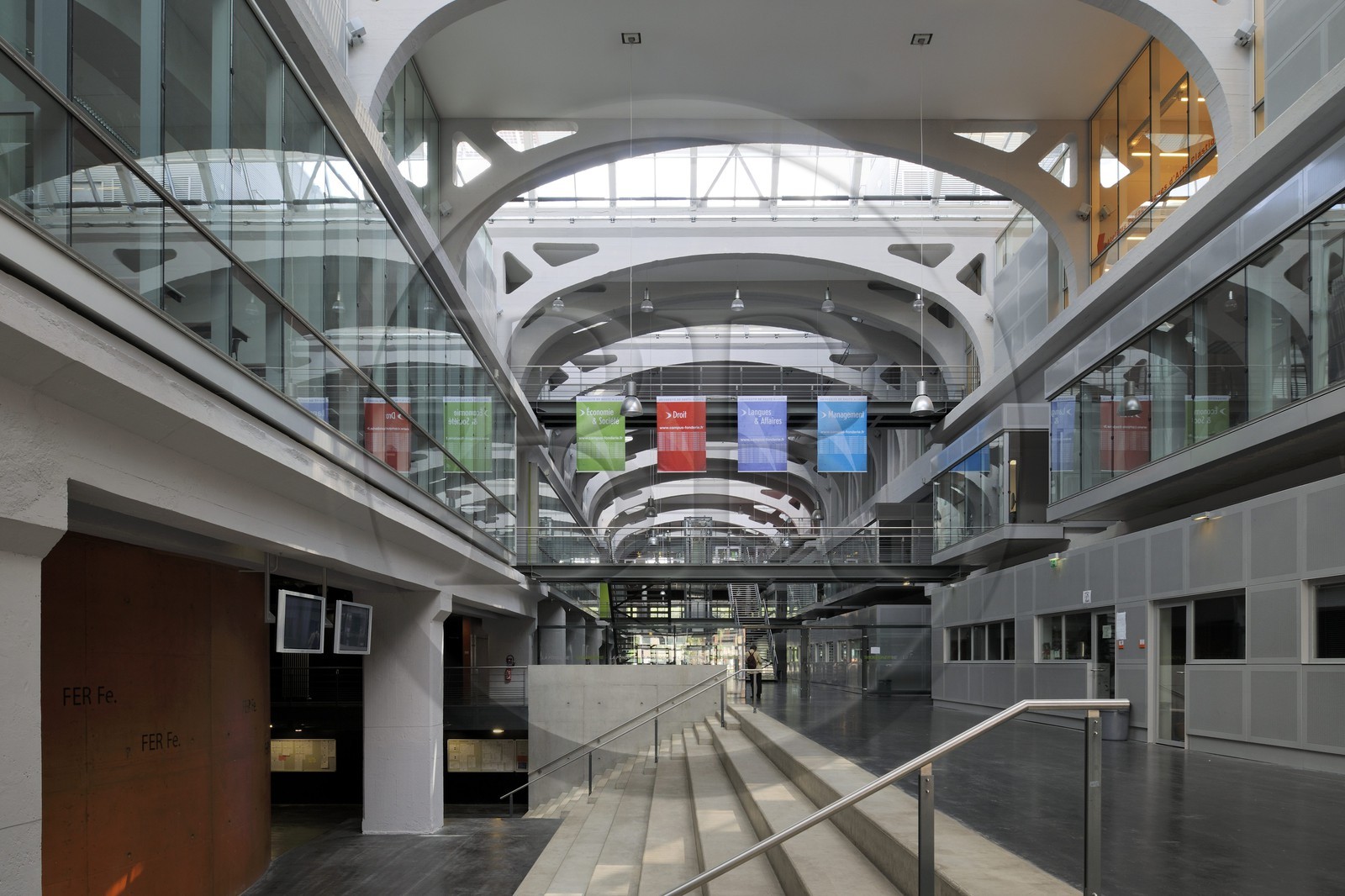 France, Haut Rhin, Mulhouse, La Fonderie, the Upper Alsace University, Law, Economic and Social Sciences University, Centre Rhenan for Economic Research and Archives Centre and Kunsthalle Contemporary Art Centre, complex rehabilitated by architects Mongiello, Plisson and Emergence architecture