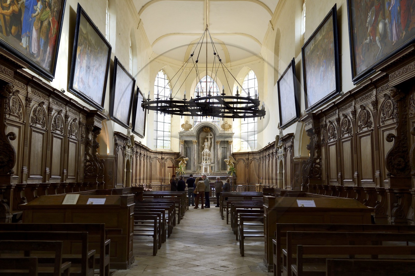 France, Marne (51), Parc Naturel Regional de la Montagne de Reims, Hautvillers, l'église abbatiale Saint-Sindulphe où se trouve la dalle funéraire de Dom Pérignon