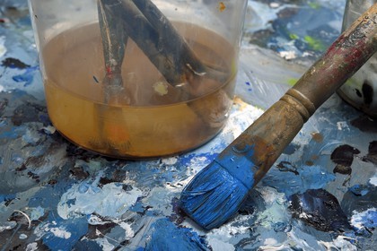 France, Val-de-Marne (94), Yvry-sur-Seine, Atelier de Fred Kleinberg, travail pour l'exposition Odyssée