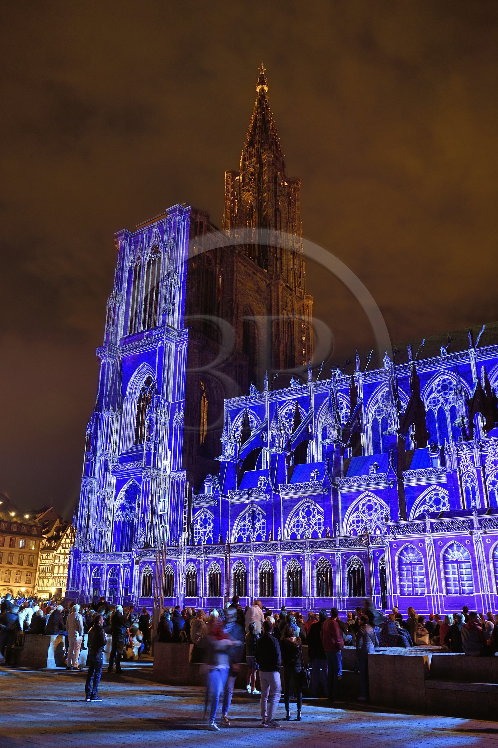 France, Bas Rhin, Strasbourg, old town listed as World Heritage by UNESCO, Notre-Dame cathedral, summer light and sound show