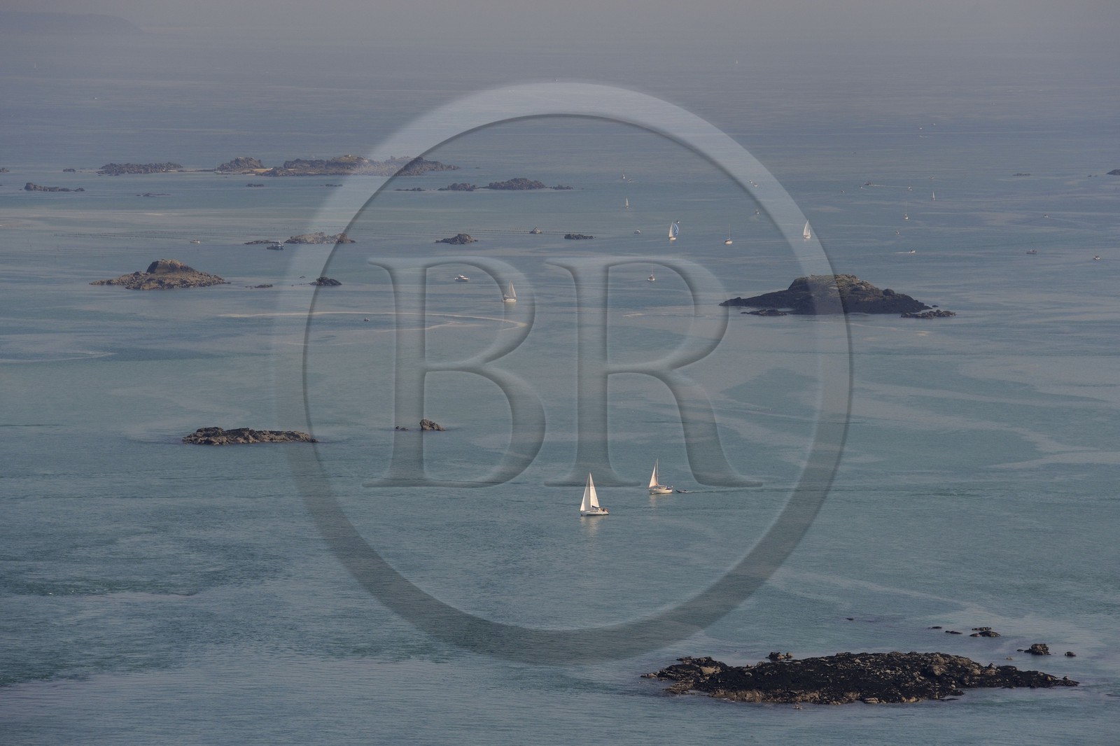 France, Manche (50), îles Chausey (vue aérienne)
