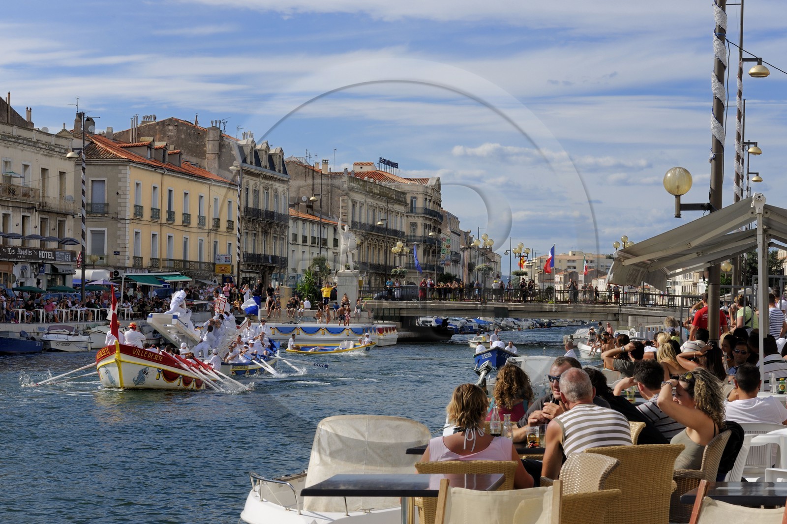 France, Hérault (34), Sète, canal Royal, fête de la Saint Louis, joutes sètoises