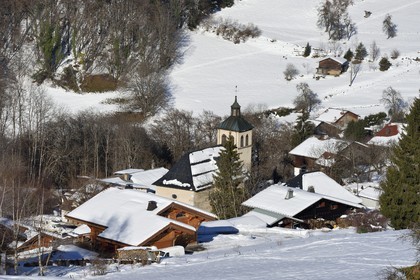 France, Haute Savoie, Les Carroz d'Araches ski resort, Araches la Frasse village