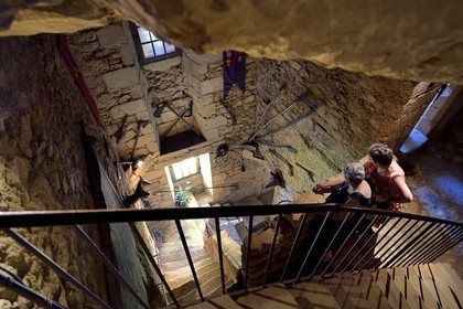 France, Dordogne (24), Périgord Noir, vallée de la Vézère, Tursac, maison fortifiée troglodytique de Reignac du XVIe siècle