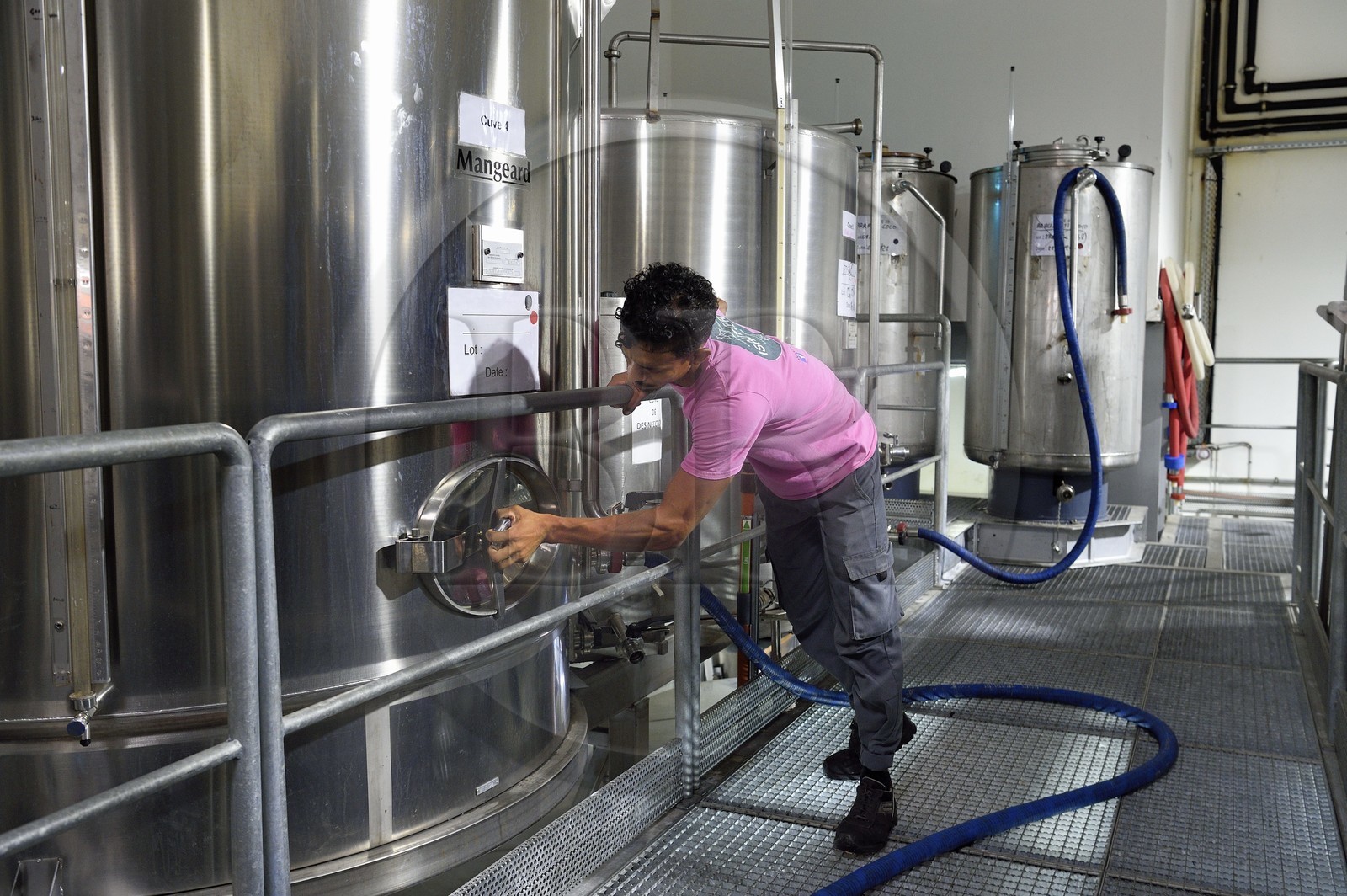 France, Reunion island (French overseas department), Saint Pierre, estate of the Isautier distillery, storage tanks