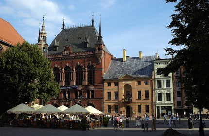 Pologne, Kujavie-Poméranie, ville de Torun, le palais Meissner (place du marché de la vieille ville)