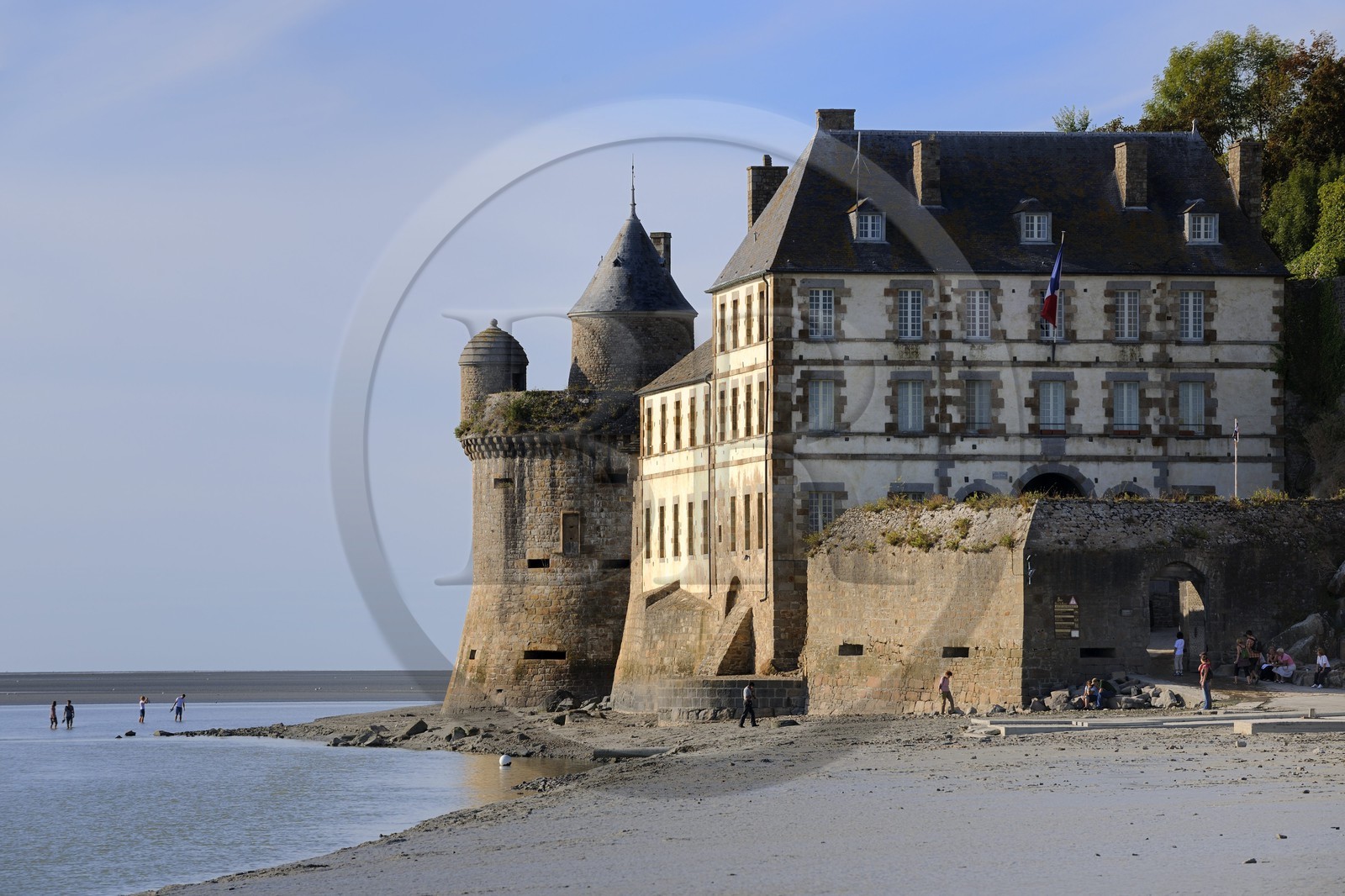 France, Manche, Mont Saint Michel, listed as World Heritage by UNESCO, tower of Fanils and former barracks