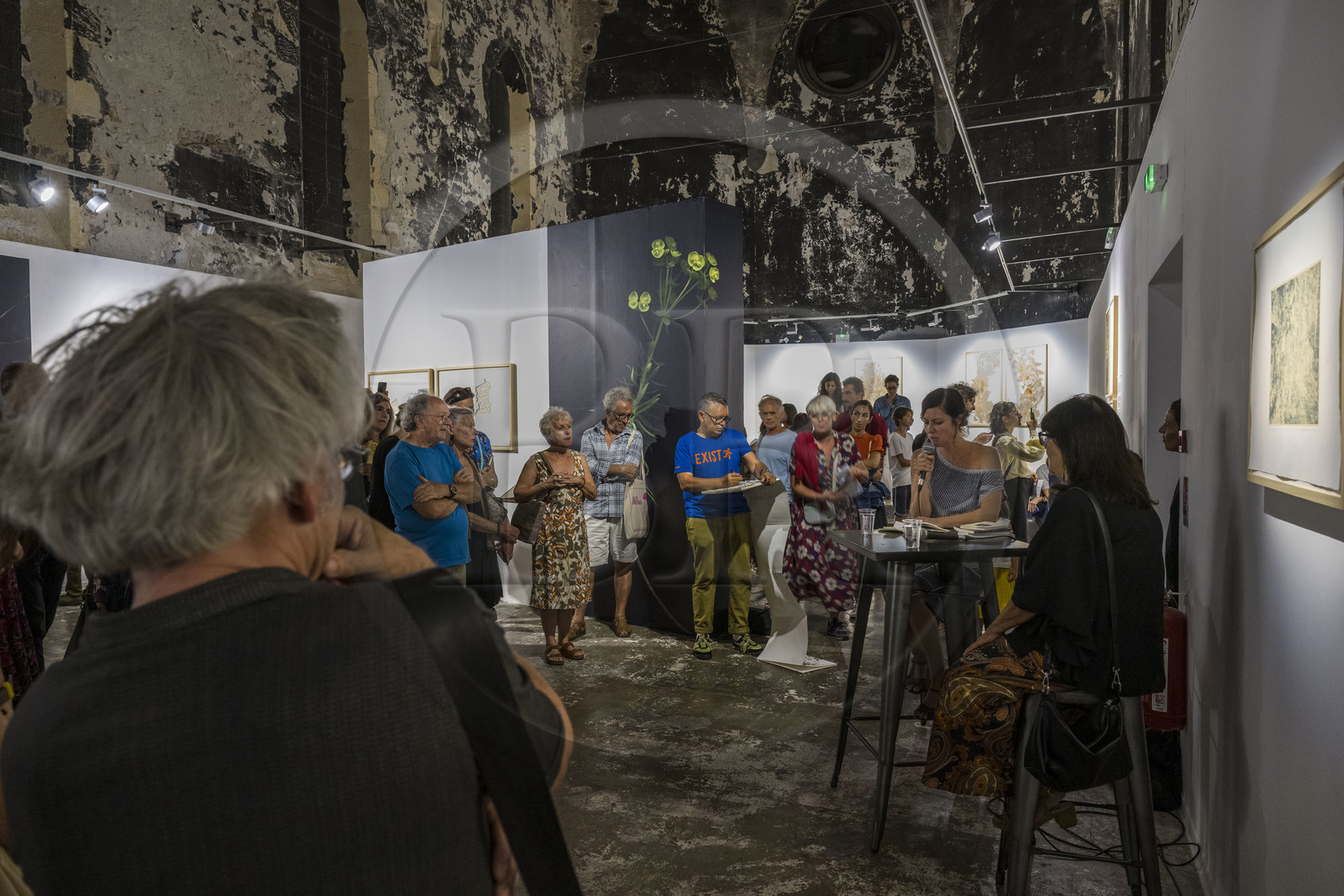 France, Hérault (34), Sète, la Chapelle du Quartier Haut, exposition lors du festival international d'art contemporain Sète-Palermo, lecture par l'actrice française Anna Mouglalis