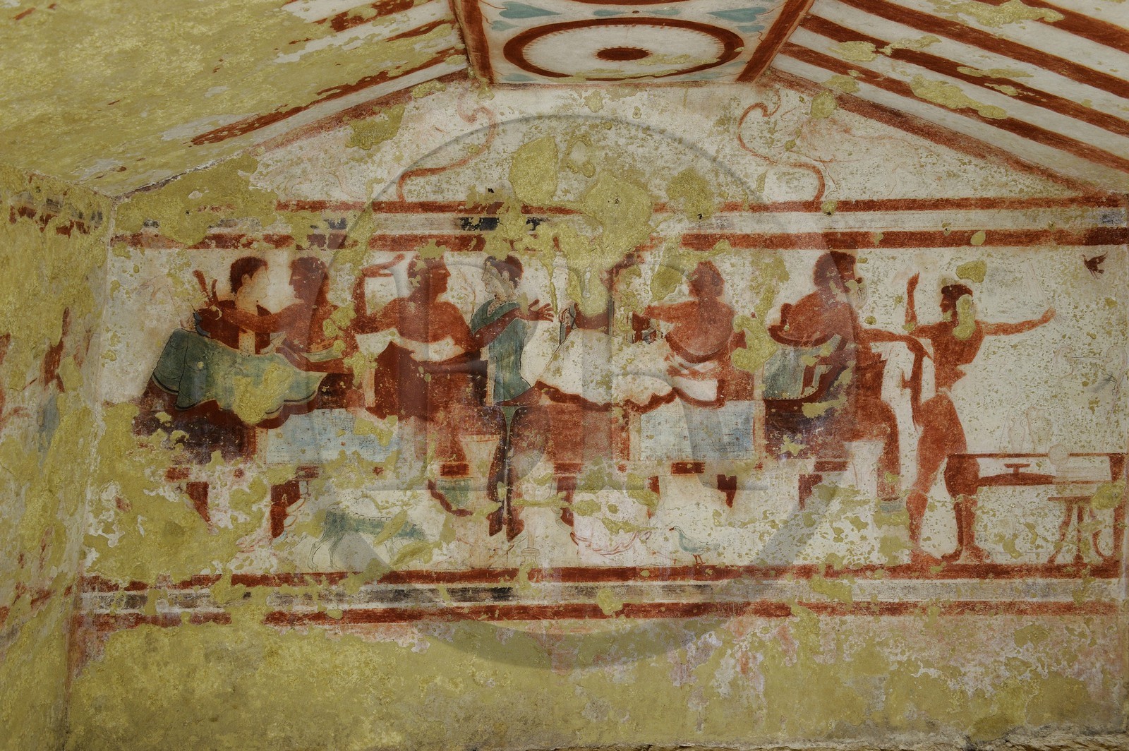 Italie, Latium, province de Viterbe, Tarquinia, nécropole antique étrusque de Monterozzi (Necropoli dei Monterozzi) classée Patrimoine Mondial de l'UNESCO, Tombe Claudio Bettini (5513)