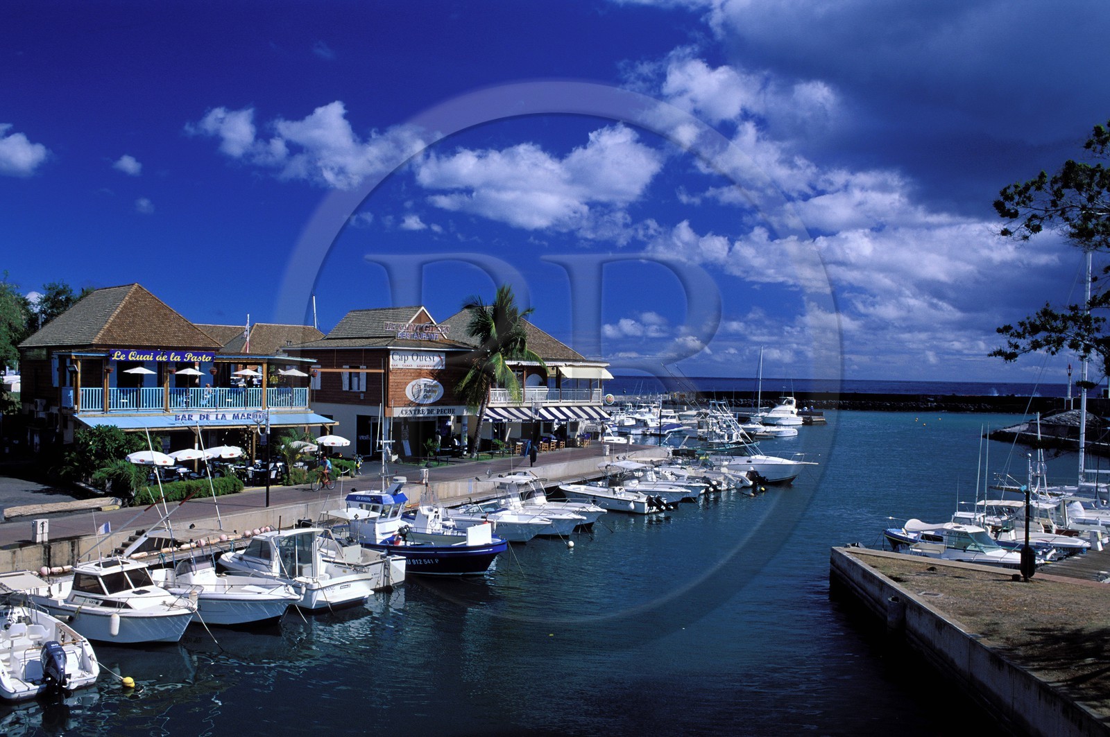 France, Reunion island (French overseas department), boats at Saint-Gilles-les-Bains yachting port