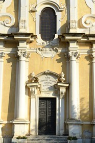 France, Haute Corse, Castagniccia, village of La Porta, baroque church of St. John the Baptist
