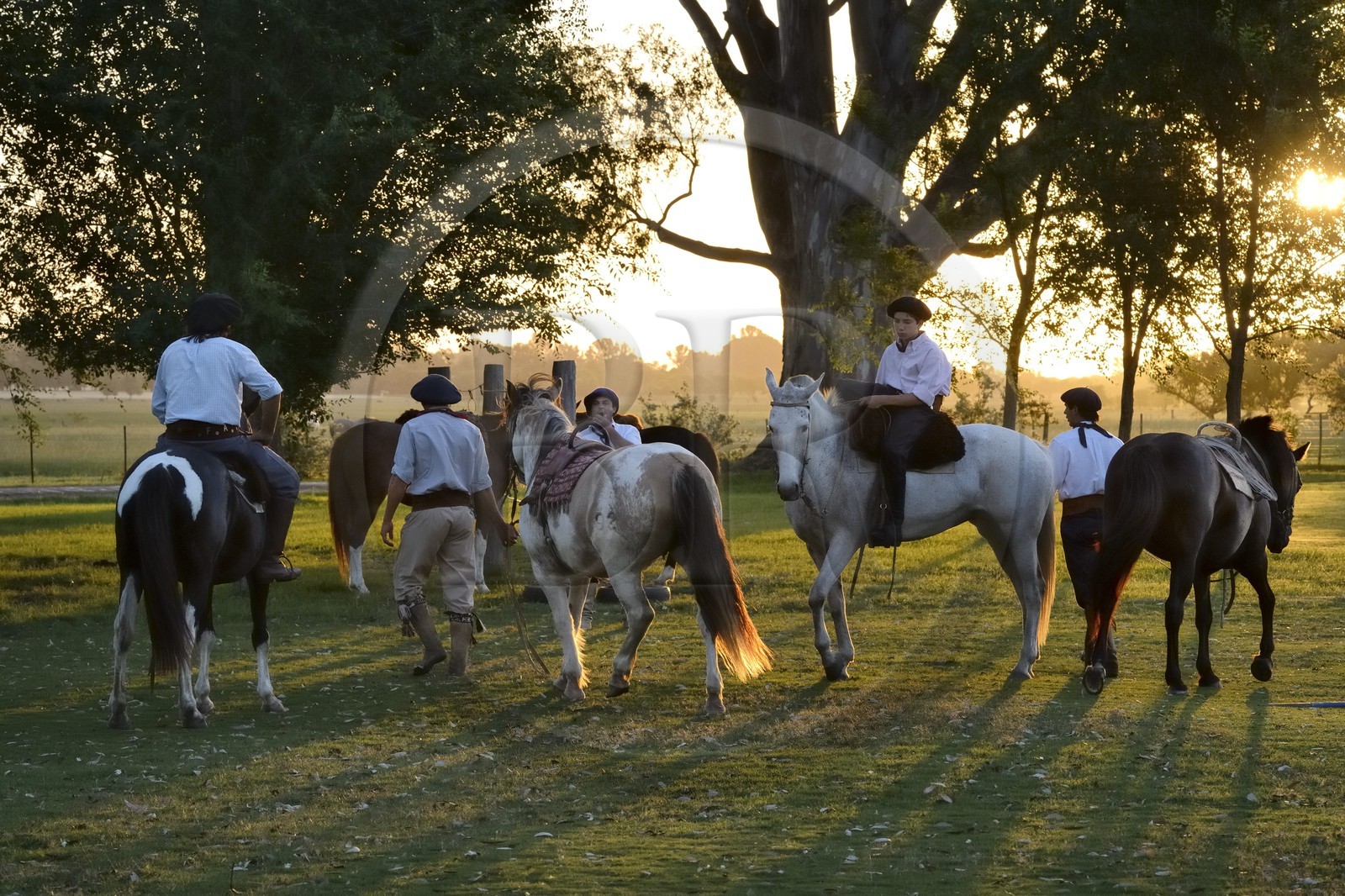 Argentina, Buenos Aires Province, San Antonio de Areco, gauchos at the estancia La Bamba de Areco