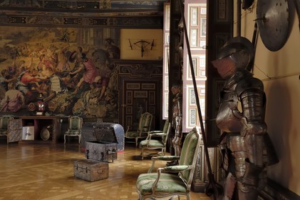 France, Loir-et-Cher (41), château de Cheverny, la salle d'armes