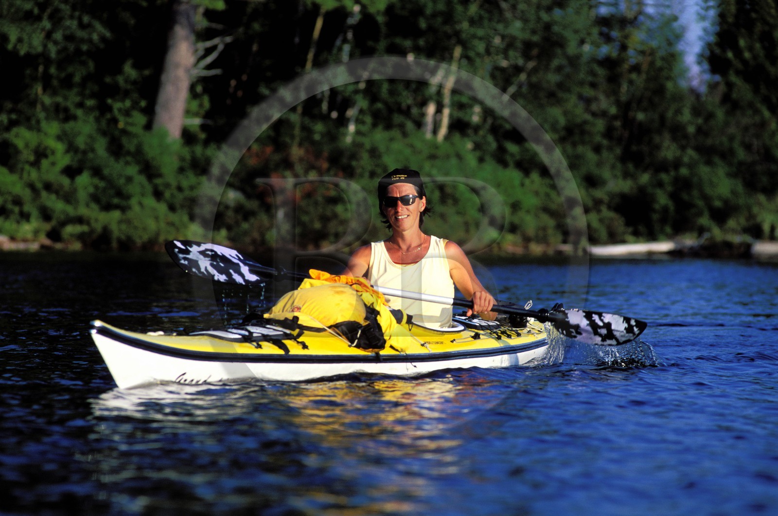 Canada, Quebec Province, La Verendrye Wildlife Reserve, sea kayak on the Victoria lake