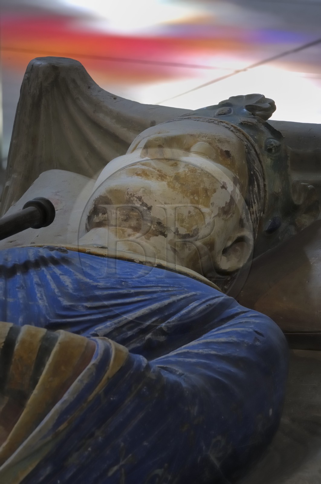 France, Maine et Loire (49), Vallée de la Loire classée Patrimoine Mondial de l' UNESCO, Fontevraud-l'Abbaye, abbaye de Fontevraud, l'église abbatiale, gisants polychromes des Plantagenêts, le roi d'Angleterre Henri II