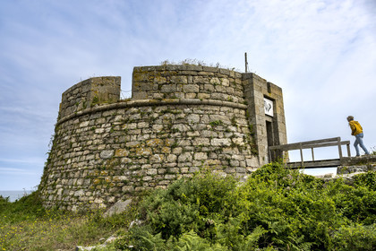 France, Finistère (29), Pays des Abers, estuaire de l'Aber Wrac'h, fort construit par Vauban début XVIIIème siècle sur l'Ile Cèzon