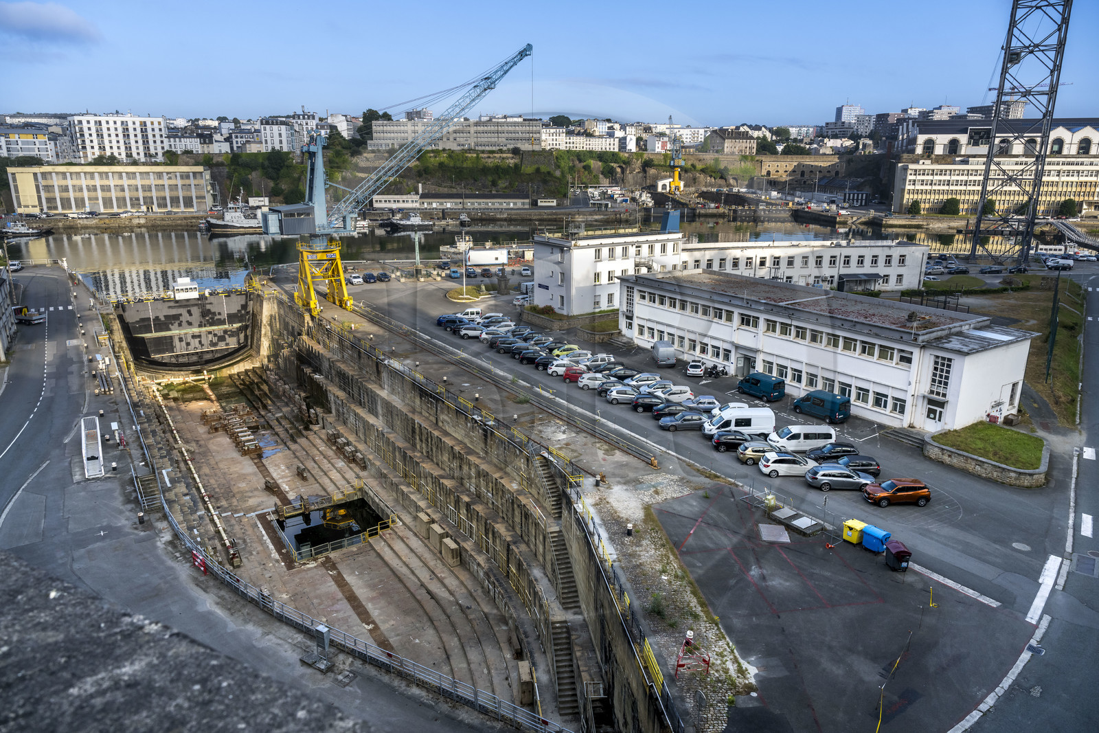 France, Finistère, Brest, the arsenal, the military port is a naval base of the French Navy, refit basin No. 1 known as Tourville basin
