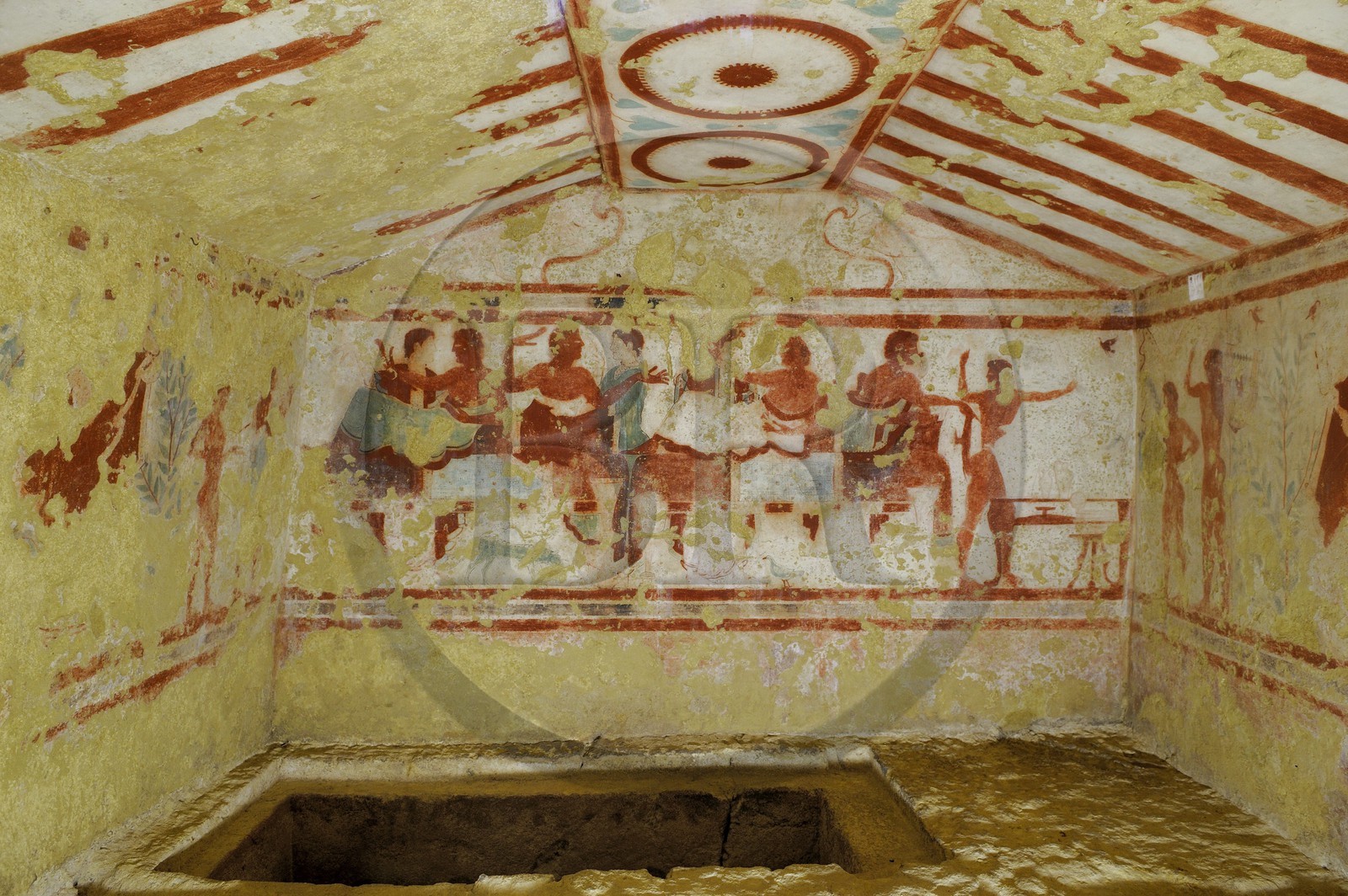 Italie, Latium, province de Viterbe, Tarquinia, nécropole antique étrusque de Monterozzi (Necropoli dei Monterozzi) classée Patrimoine Mondial de l'UNESCO, Tombe Claudio Bettini (5513)