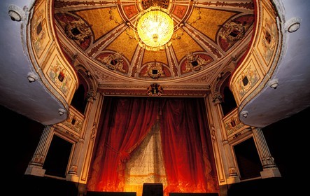 France, Saone et Loire, castle of Digoine (18th century), a small italian private theater