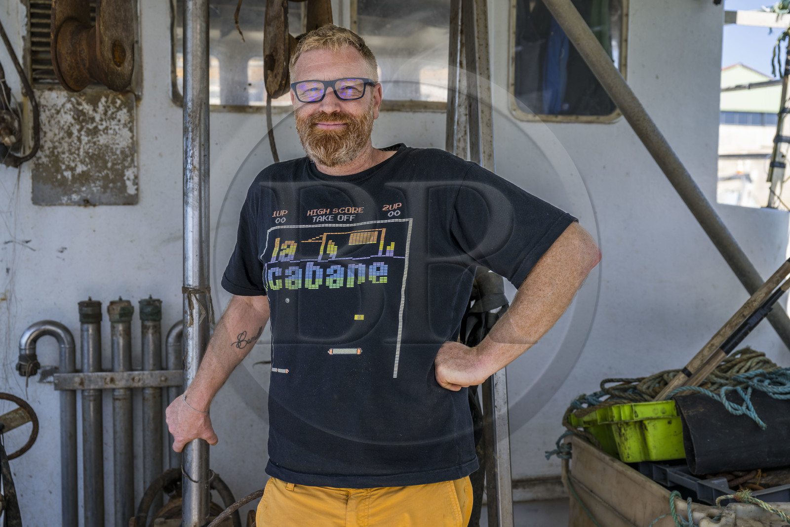France, Charente Maritime, Oleron island, port of La Cotinière, fisherman Yoann Crochet on his trawler L'Univers
