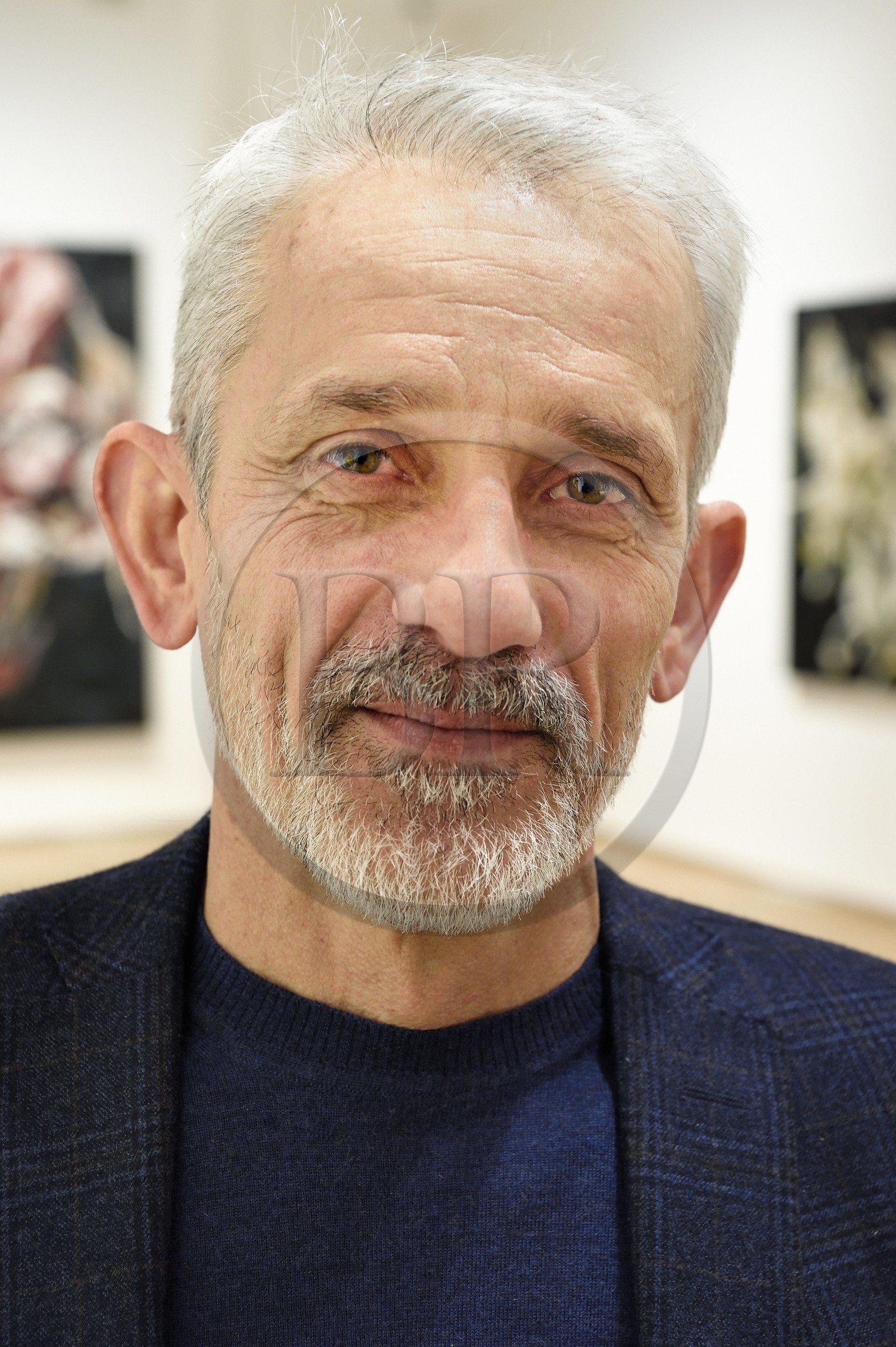 France, Paris, the painter Philippe Cognée preparing his exhibition at the Templon gallery